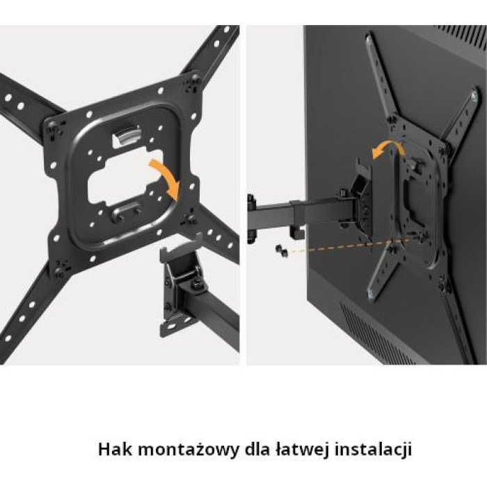 Uchwyt TV Getfort LED/LCD 23-65 cali 30kg Vesa 400x400 Full-Motion