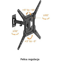 Uchwyt TV Getfort LED/LCD 23-65 cali 30kg Vesa 400x400 Full-Motion