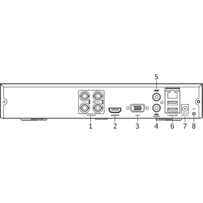 Rejestrator 5w1 Hilook 4 kanałowy 8MP DVR-204U-M1/T