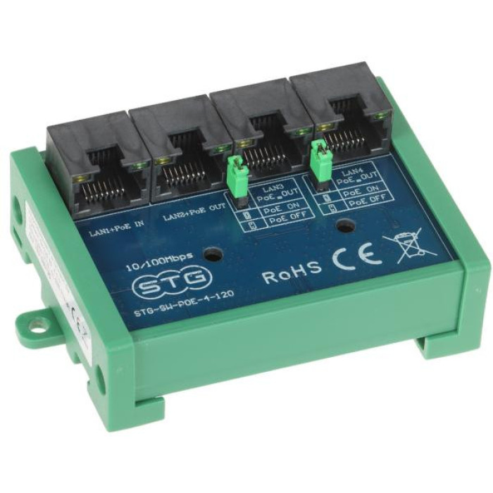 SWITCH POE / EXTENDER STG-SW-POE-4-120 4-PORTOWY STG