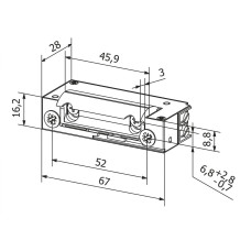 ELEKTROZACZEP WĄSKI SYMETRYCZNY 12V AC/DC KENIK KG-ES15