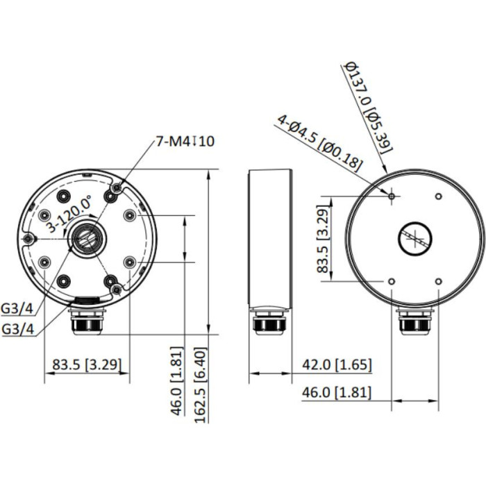 Adapter Hikvision DS-1280ZJ-PT6-Y(BLACK)(O-STD)