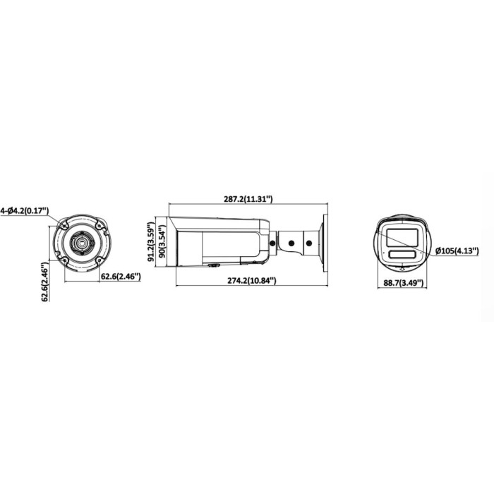Kamera IP Hikvision 12MPx DS-2CD2T126G3-IS2UY/SL(2.8)eF BLACK