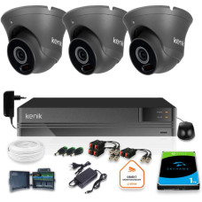 Zestaw monitoringu Kenik 3 Kamery 2MPx Rejestrator 5w1 1TB