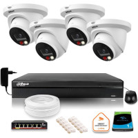 Zestaw monitoringu IP Dahua 8mpx 4K 4 kamery IPC-HDW2849TM-S-IL z dyskiem