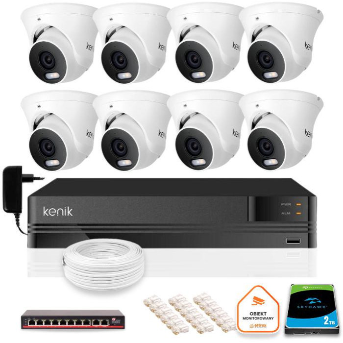 Zestaw monitoringu IP Kenik 6 kamer 2K 4Mpx dysk