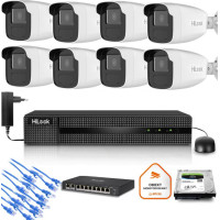 Zestaw monitoringu Hilook 8x kamera IPC-B440H(4mm)(C) z dyskiem 2TB