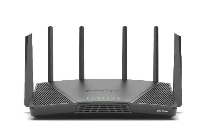 Synology RT6600ax WiFi6 Router 1xWAN 3xGbE 1x2.5Gb Wireless Tri-band (2.4 GHz/5 GHz/5 GHz) Black