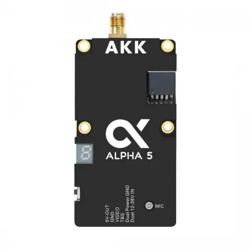 AKK Alpha 5 5W VTX – 5.8 GHz 80-Channel FPV Video Transmitter with Switchable Power (1W/2W/3W/5W)